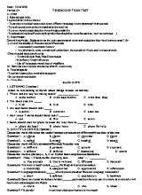 Giáo án Tiếng Anh Lớp 9 - Tiết 34 The second term test - Năm học 2019-2020